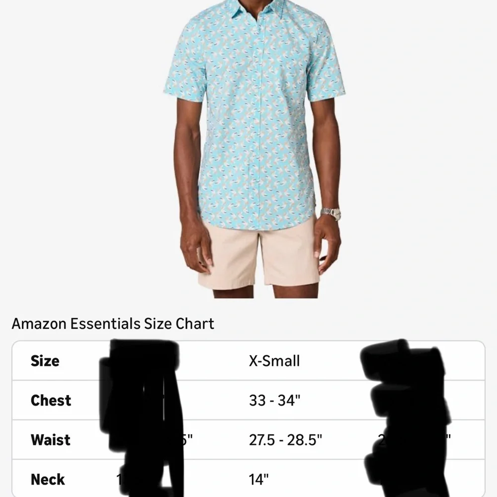 Amazon Essentials Teal Pelican Print Shirt - Picture 8 of 8